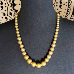 Vintage Classic Gold Tone Beaded Necklace 22”